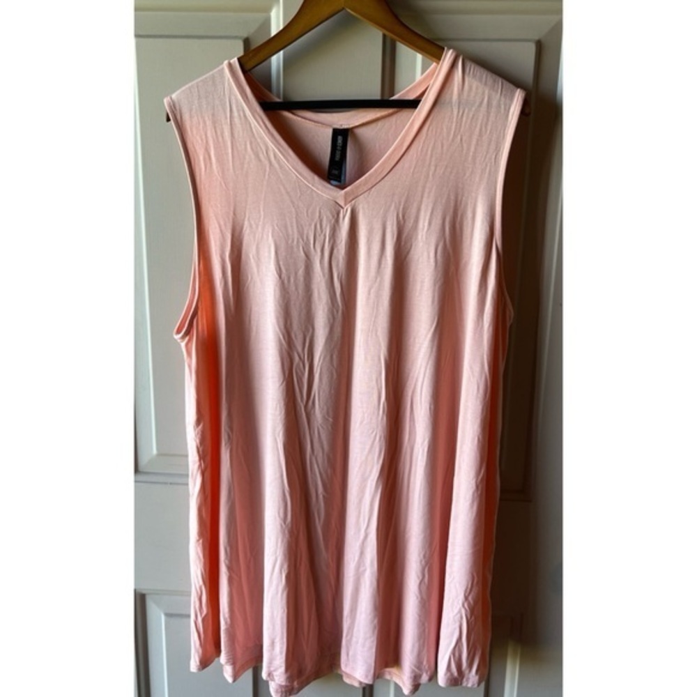 Agnes & Dora Peach V Neck Sleeveless Tank Top. 3X EUC #808